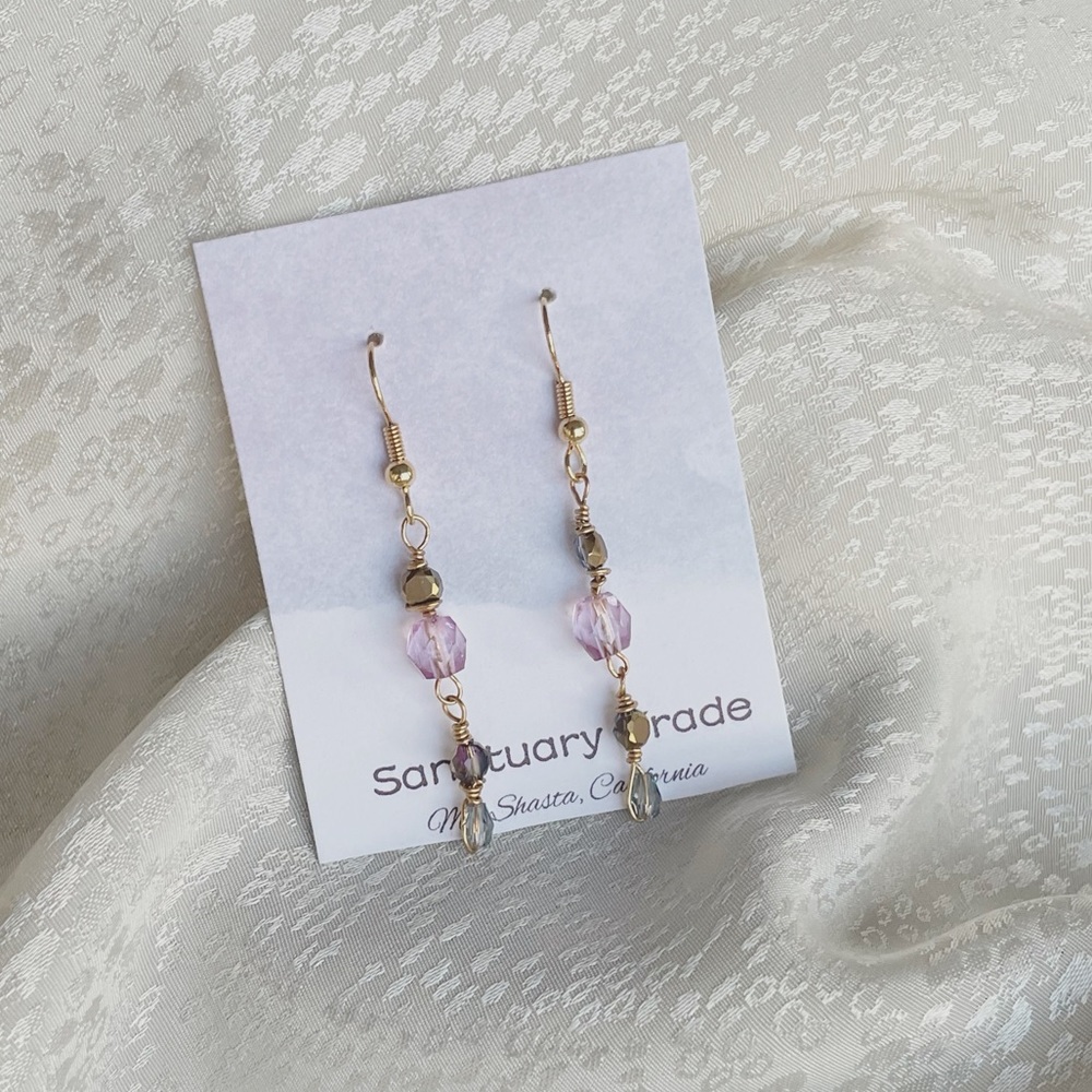 Droplet crystal earrings